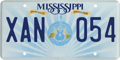 MS license plate XAN054