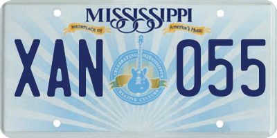 MS license plate XAN055