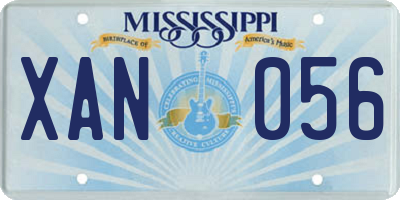 MS license plate XAN056