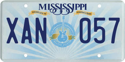 MS license plate XAN057