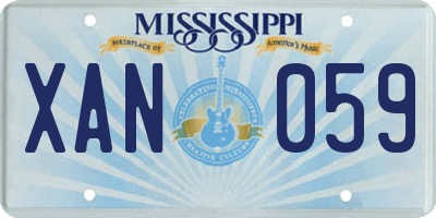 MS license plate XAN059