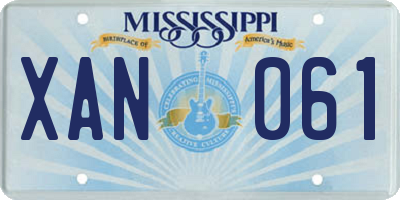 MS license plate XAN061