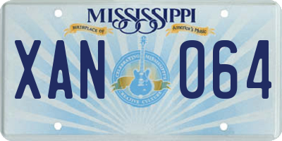 MS license plate XAN064
