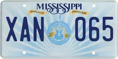 MS license plate XAN065
