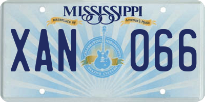 MS license plate XAN066