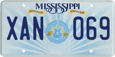 MS license plate XAN069