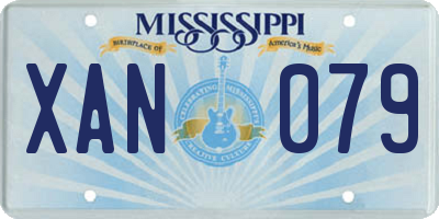 MS license plate XAN079