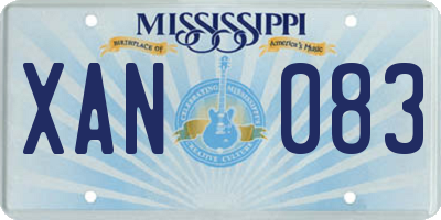 MS license plate XAN083