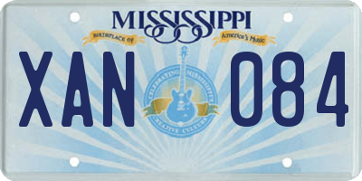MS license plate XAN084