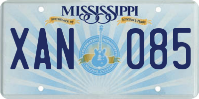 MS license plate XAN085