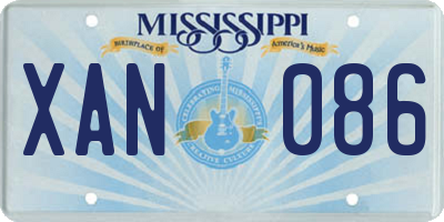 MS license plate XAN086