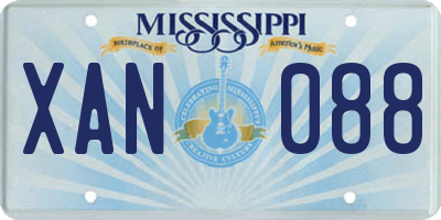 MS license plate XAN088