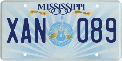 MS license plate XAN089