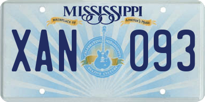 MS license plate XAN093