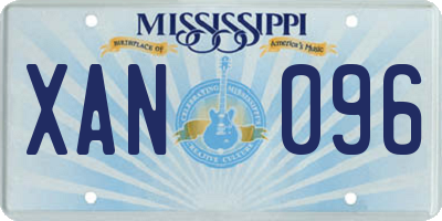 MS license plate XAN096