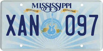 MS license plate XAN097