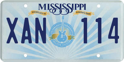 MS license plate XAN114