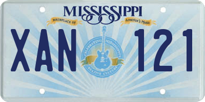 MS license plate XAN121