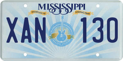 MS license plate XAN130