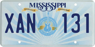 MS license plate XAN131