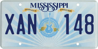 MS license plate XAN148