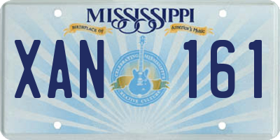 MS license plate XAN161
