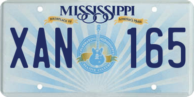 MS license plate XAN165