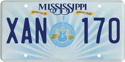 MS license plate XAN170