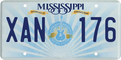 MS license plate XAN176
