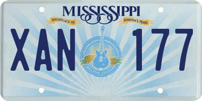 MS license plate XAN177