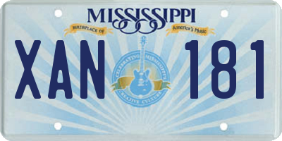 MS license plate XAN181
