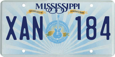 MS license plate XAN184