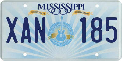 MS license plate XAN185