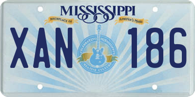 MS license plate XAN186