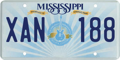 MS license plate XAN188