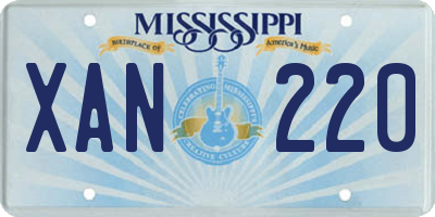 MS license plate XAN220