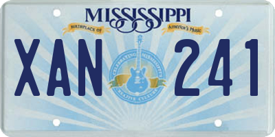 MS license plate XAN241