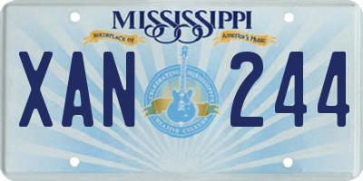 MS license plate XAN244