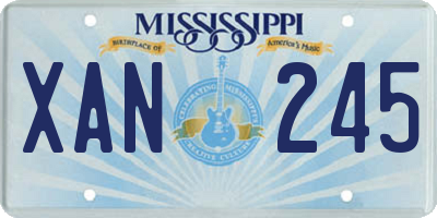 MS license plate XAN245