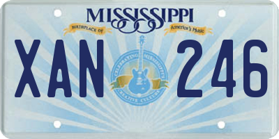 MS license plate XAN246