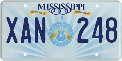 MS license plate XAN248