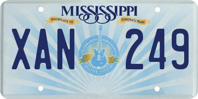 MS license plate XAN249