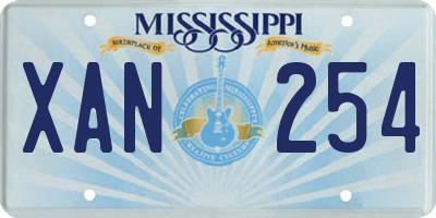 MS license plate XAN254