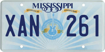 MS license plate XAN261