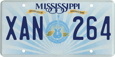 MS license plate XAN264