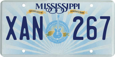 MS license plate XAN267