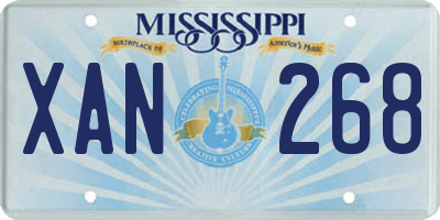 MS license plate XAN268
