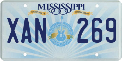 MS license plate XAN269