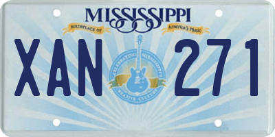 MS license plate XAN271