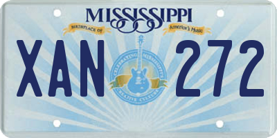 MS license plate XAN272